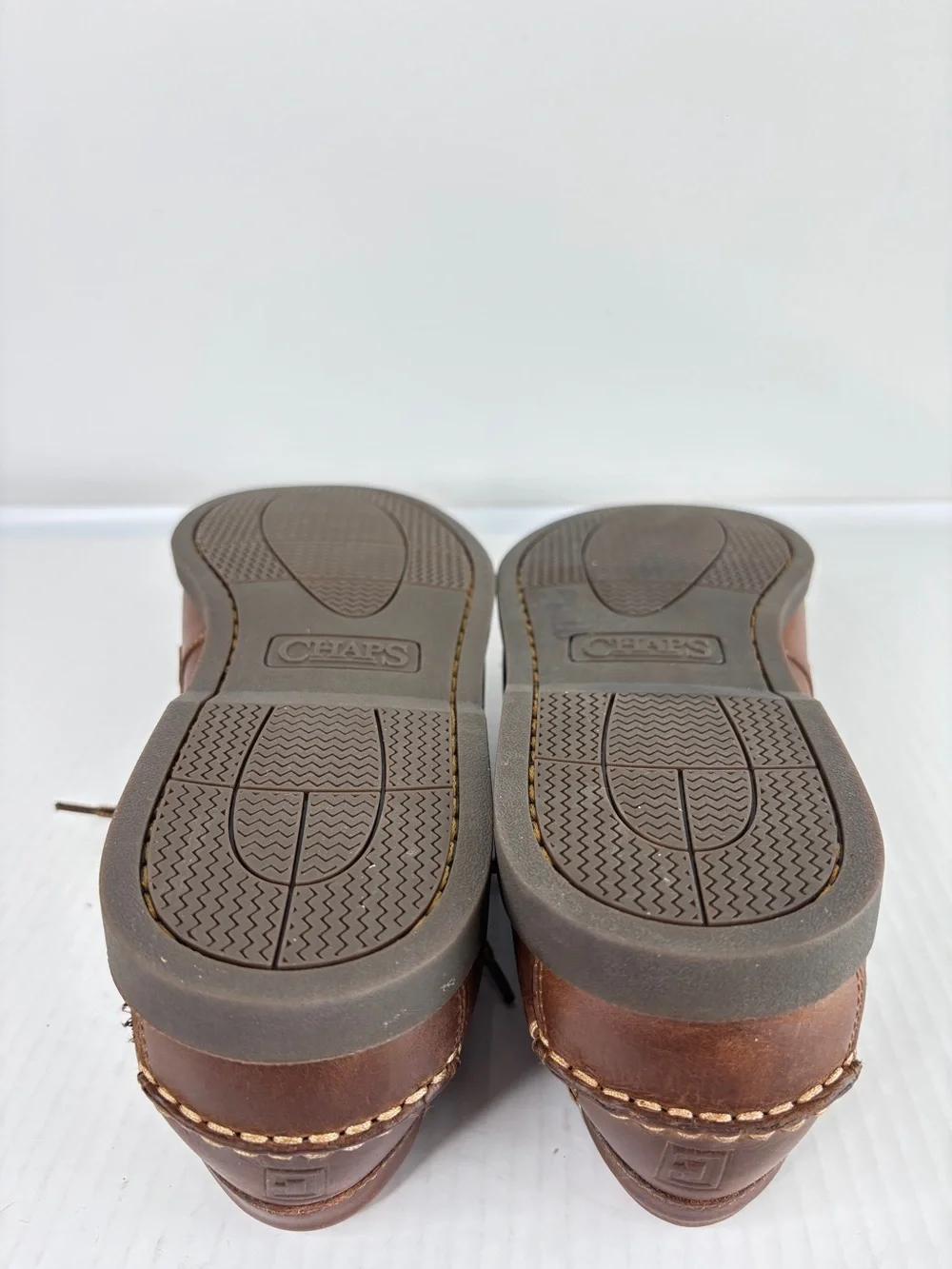 Chaps Ralph Lauren Brown Leather Boat Shoes Mens 12 M Preppy Classic NEW!